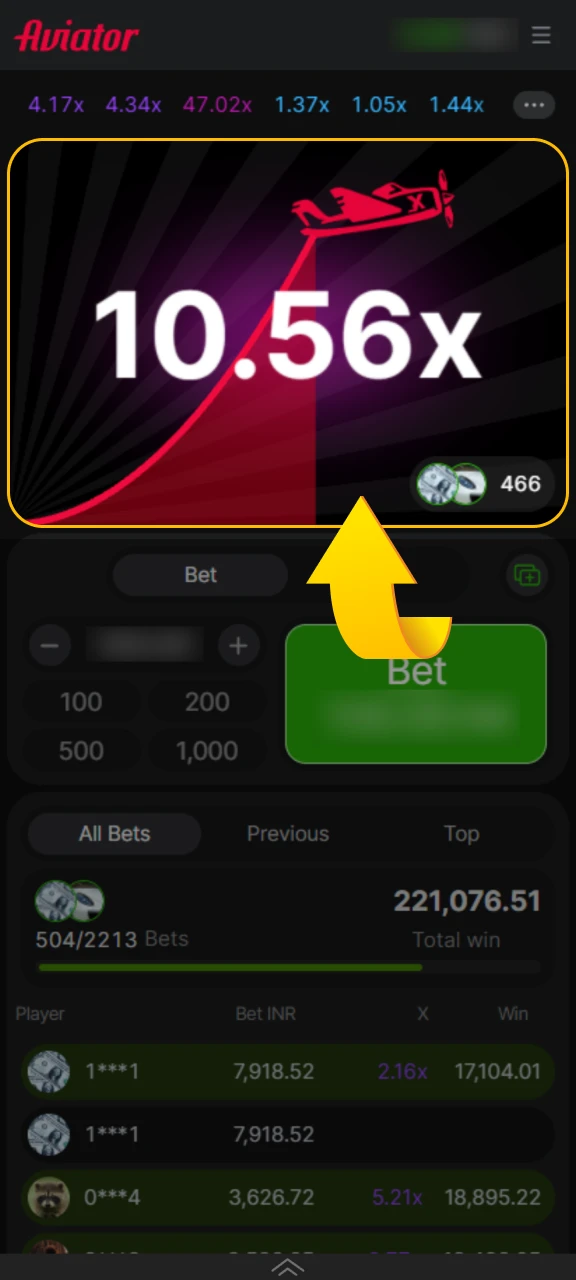 Once the round begins, the plane takes off on the screen, and the multiplier rises in real time.