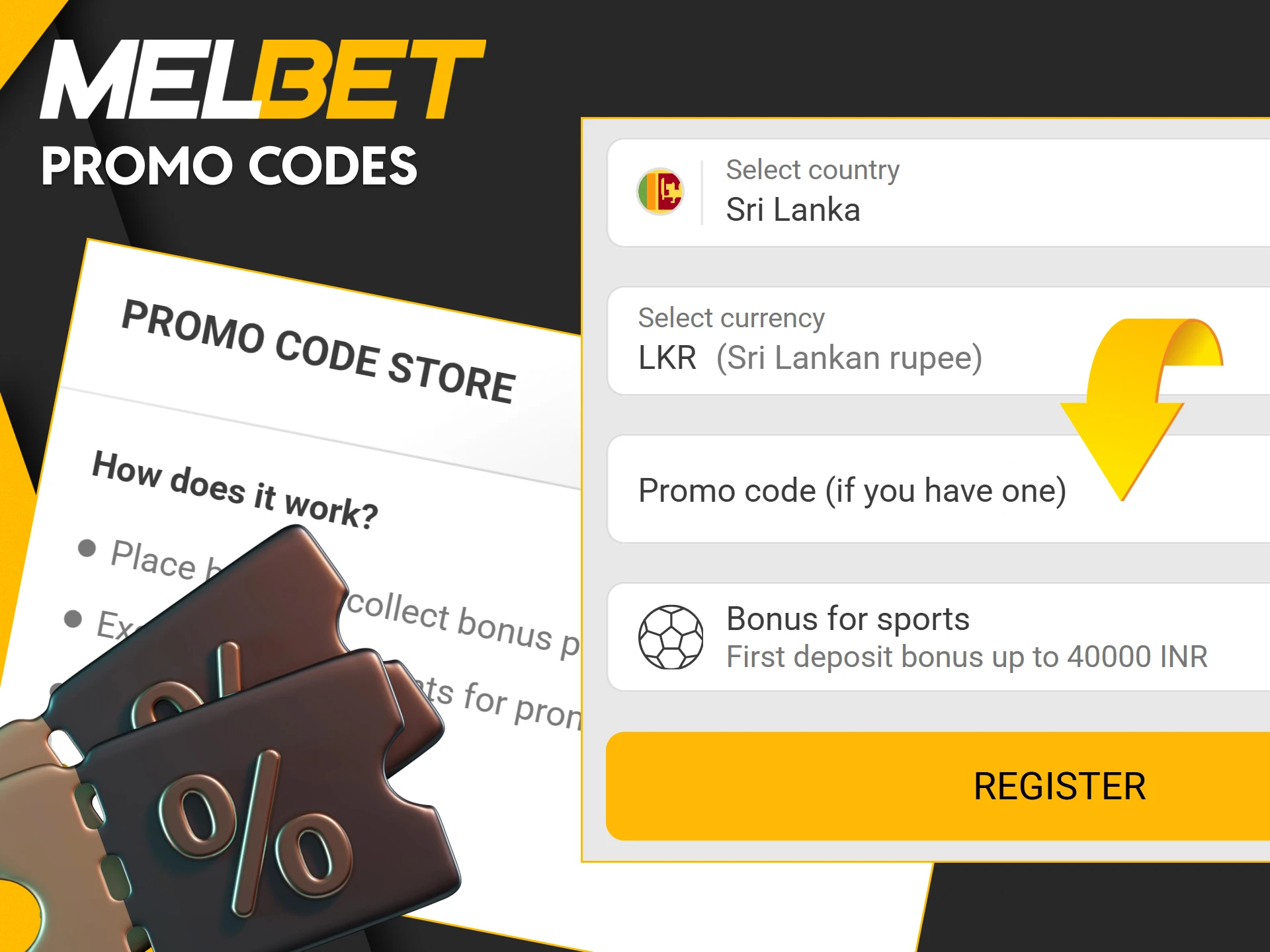 Use promo codes at Melbet Sri Lanka to unlock special offers and registration bonuses.