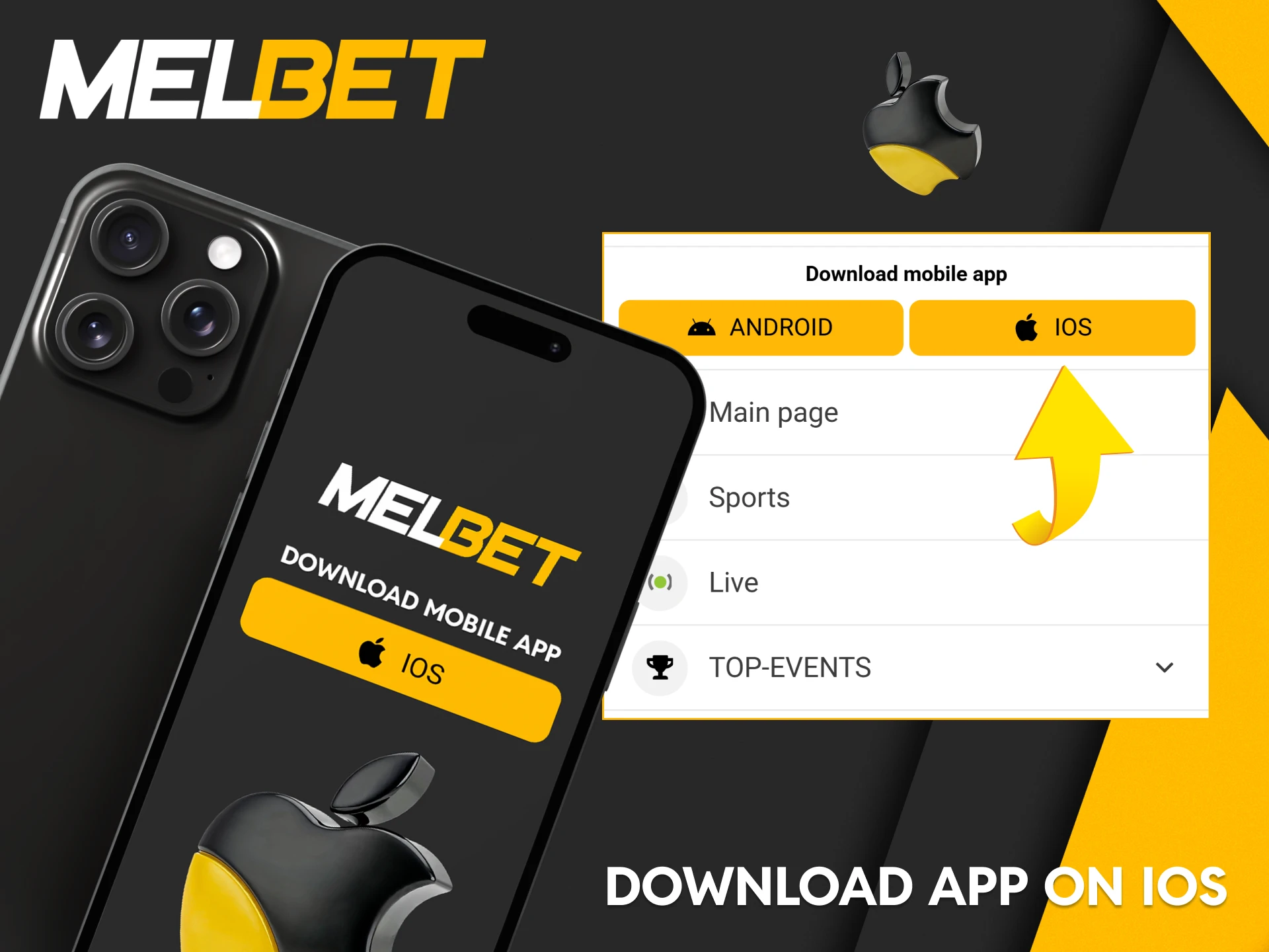 Step-by-step instructions for downloading the Melbet app on your iOS device.