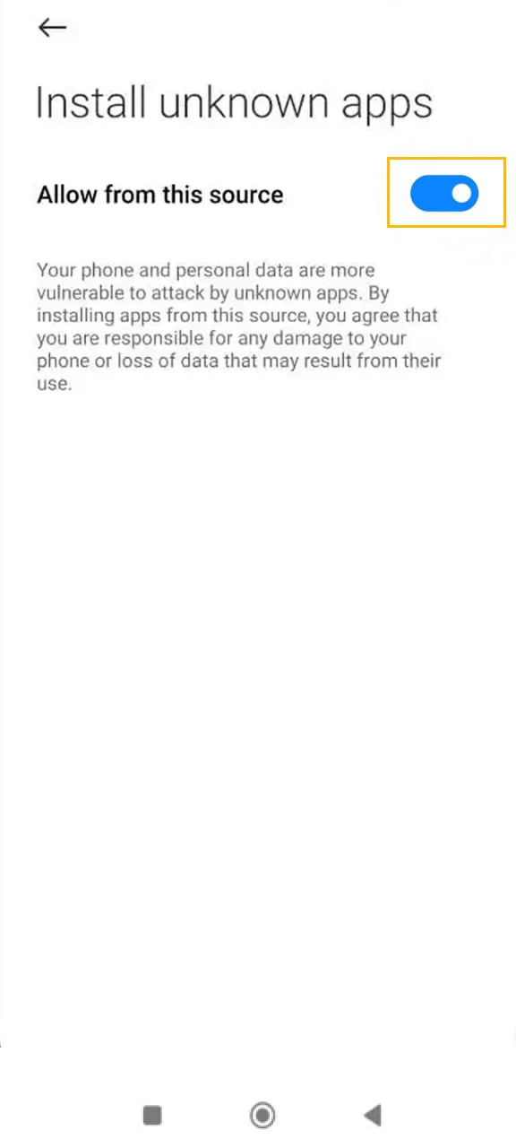 In your phone's settings, allow downloads from unknown sources.