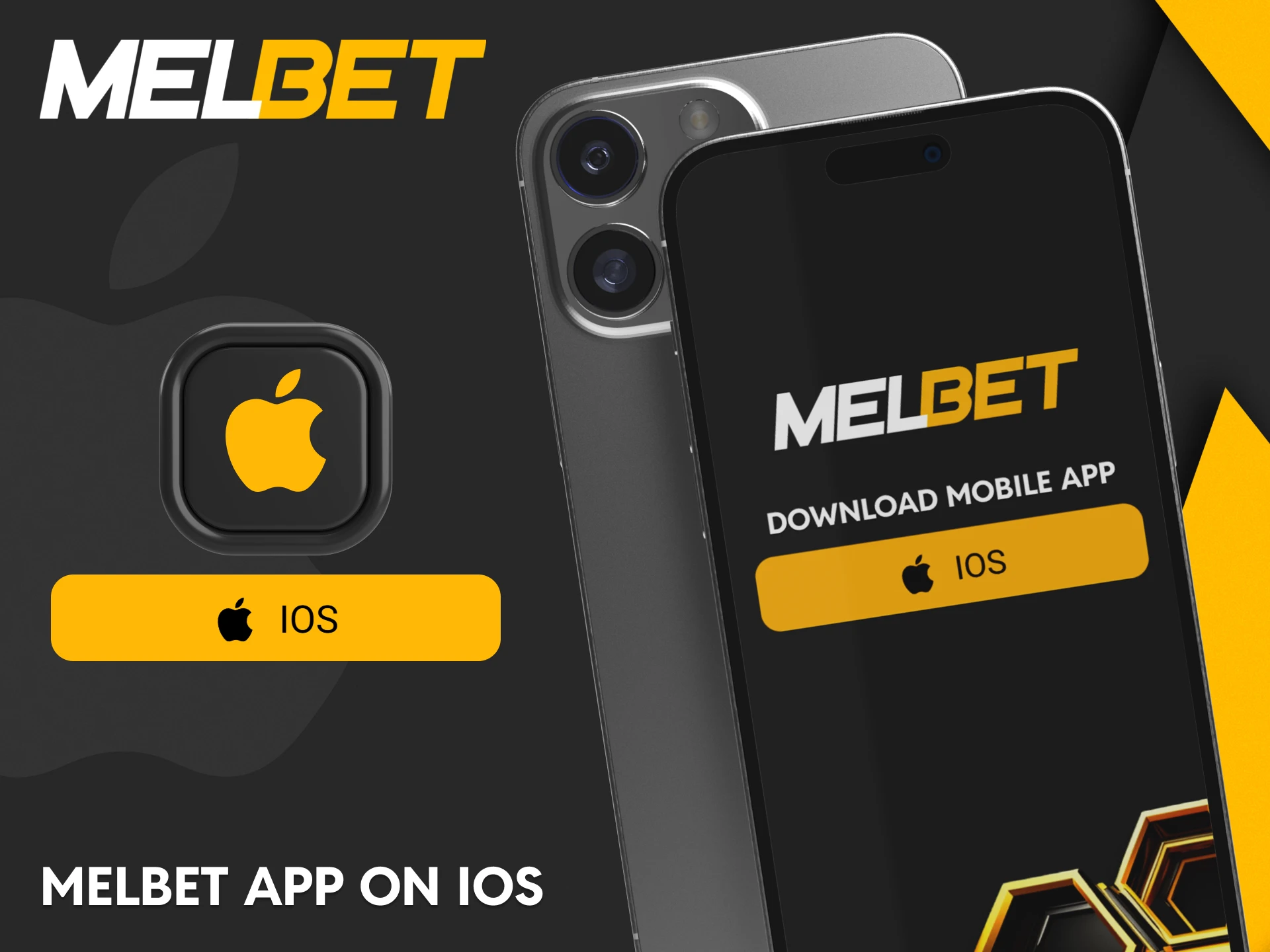 Instructions for downloading the Melbet app on your iOS device.