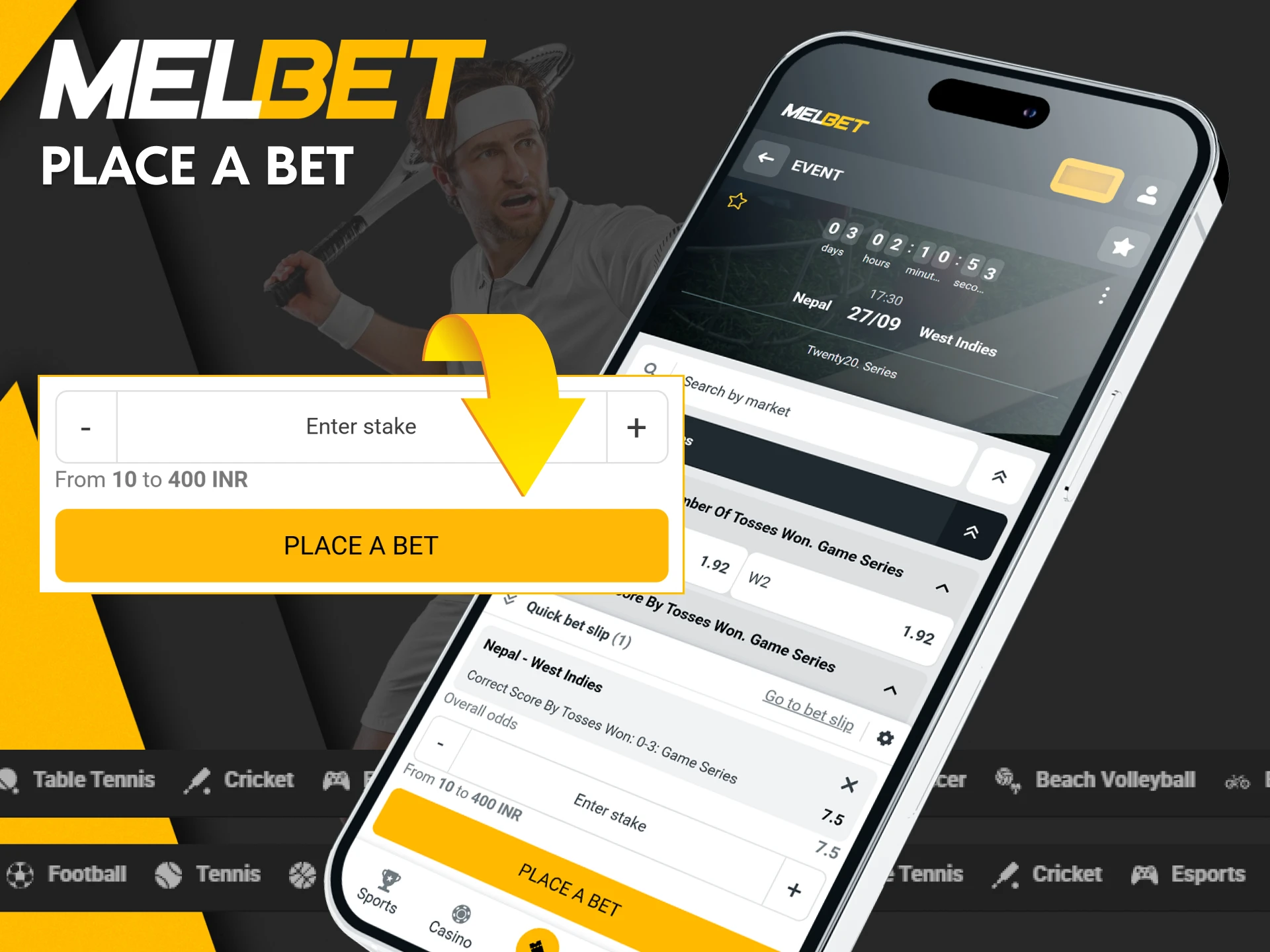 Step-by-step instructions for placing a bet on Melbet Sri Lanka online betting platform.