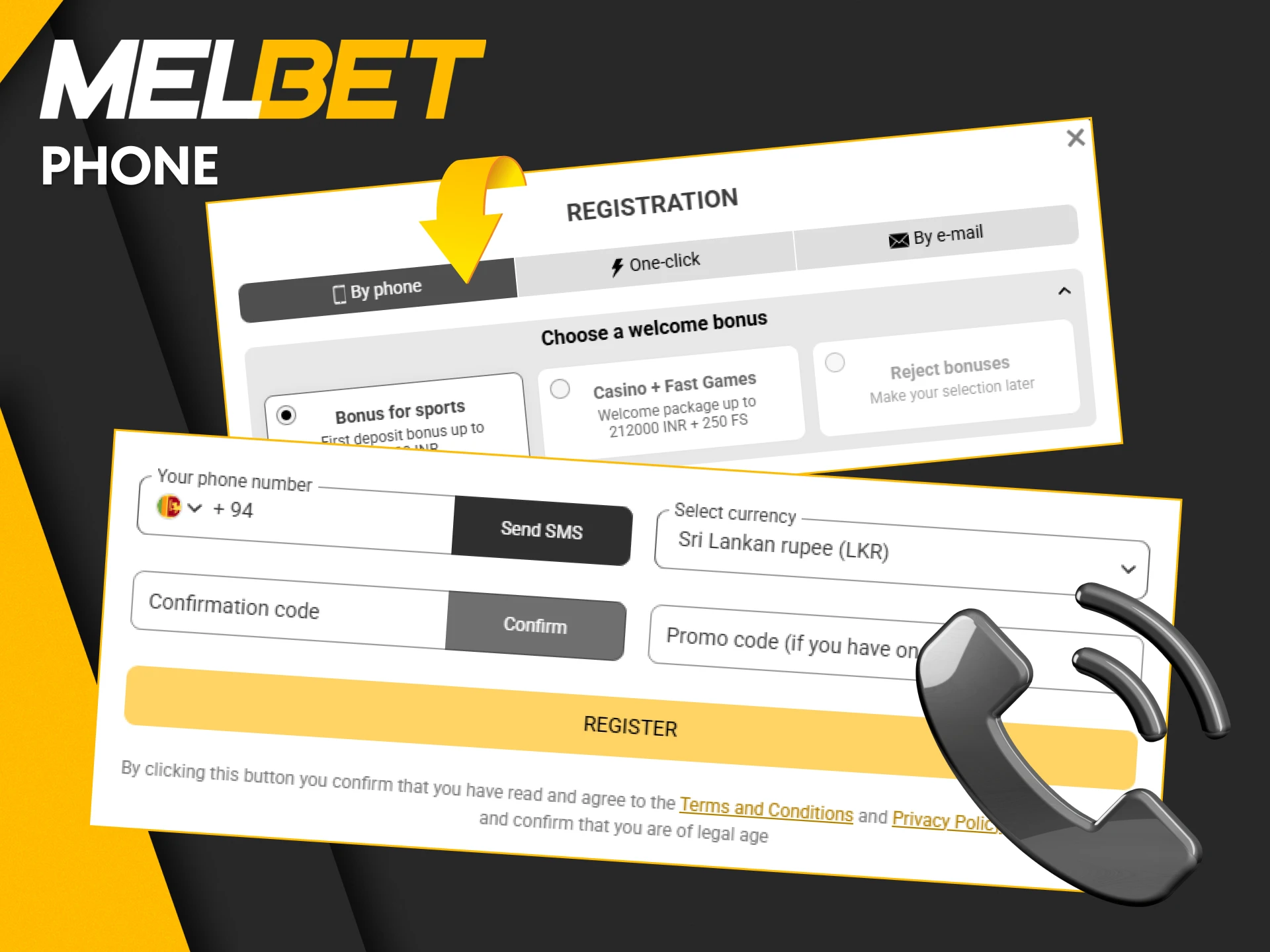 Register by phone at Melbet Sri Lanka simple and secure sign up for new users.