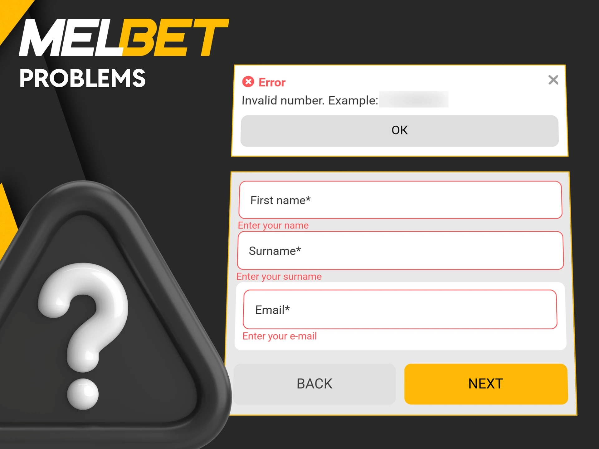 Here are some common problems when registering on Melbet and their solutions.